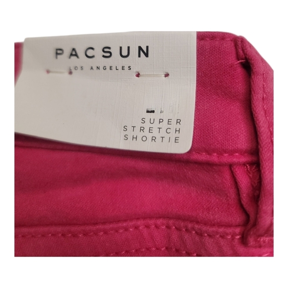 PacSun Pink Jean Shorts Vibrant Denim Style - Picture 3 of 6
